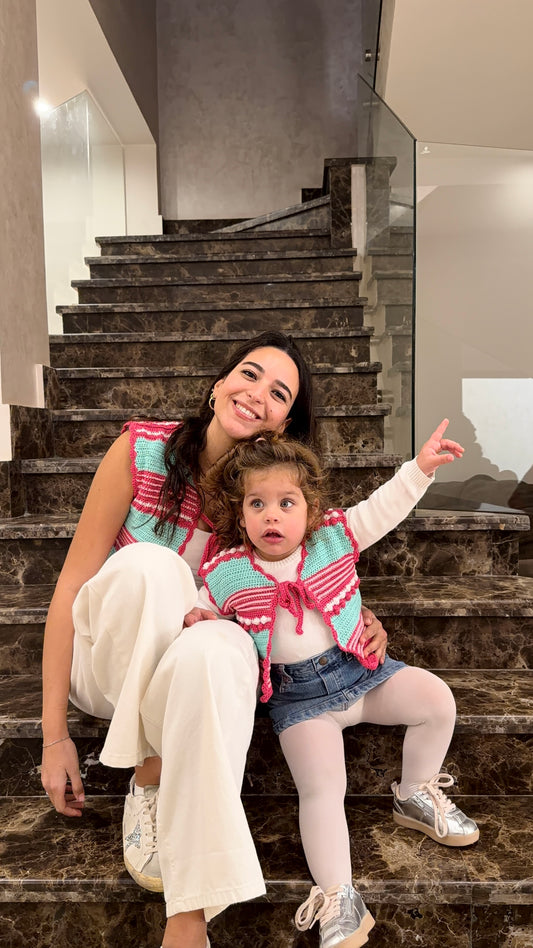 Bundle - Two Handmade Vests ( Mother & Daughter )