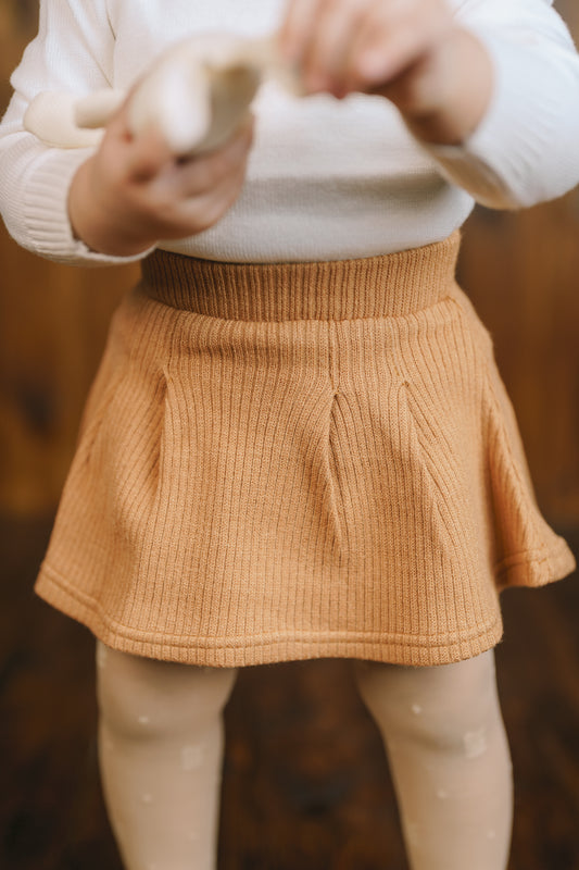 Wool Skirt in Pumpkin Orange