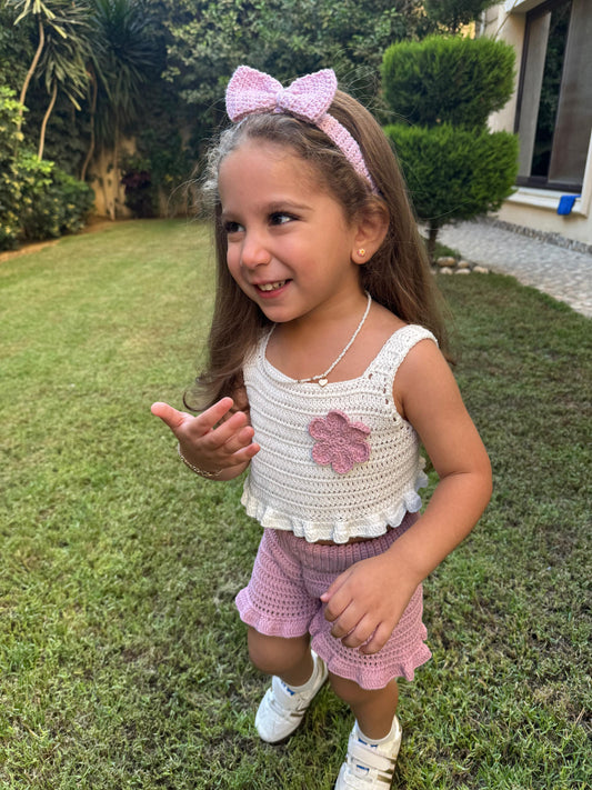 White - Lilac crochet set