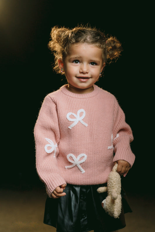 Pink Bow Knit Pullover