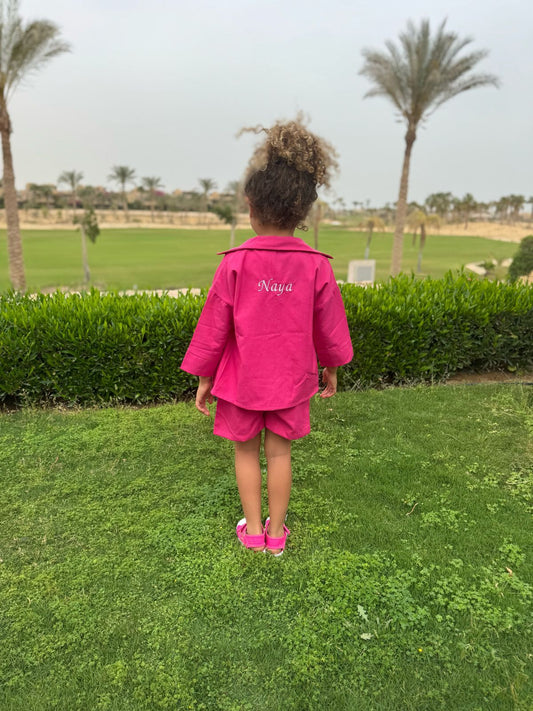 Fuchsia Linen 3-Piece Set