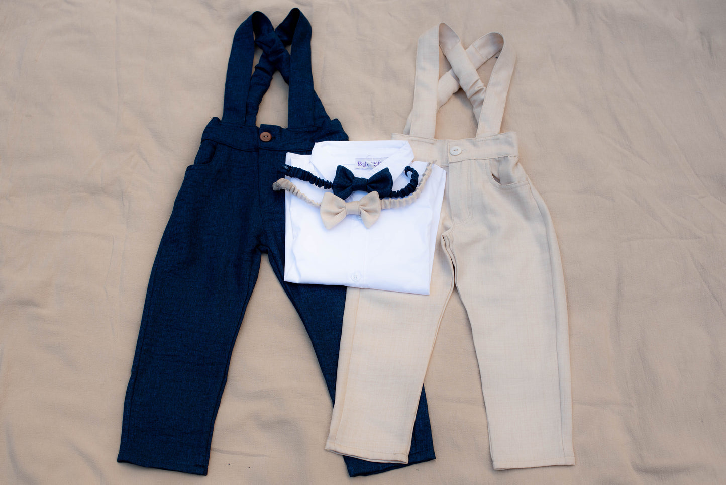 Dark Blue Salopette & White Chemise