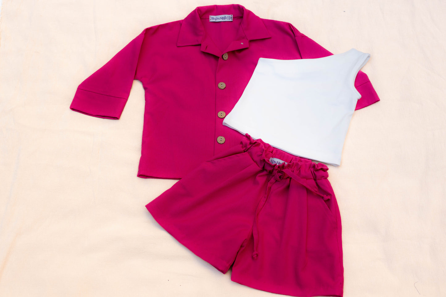 Fuchsia Linen 3-Piece Set