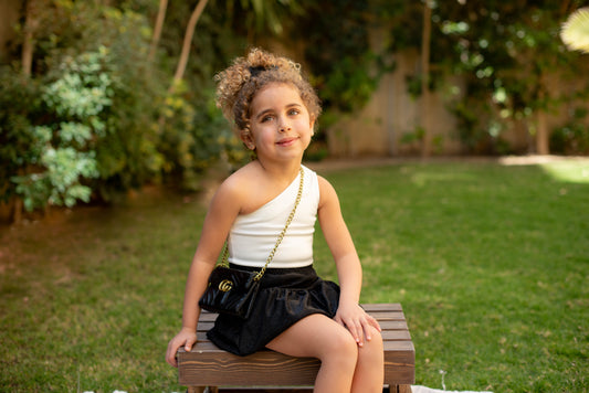 White Shimmer One-Shoulder Top
