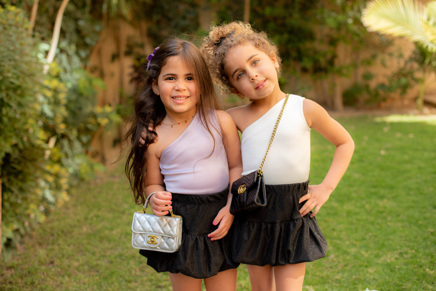 Lilac Shimmer One-Shoulder Top