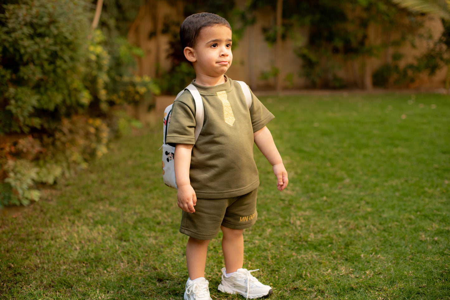 Mini Boss Cotton set in Olive Green