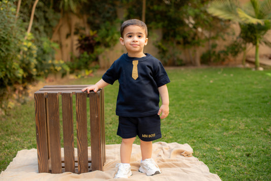 Mini Boss Cotton set in Navy Blue