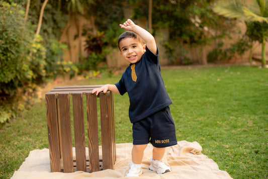 Mini Boss Cotton set in Navy Blue