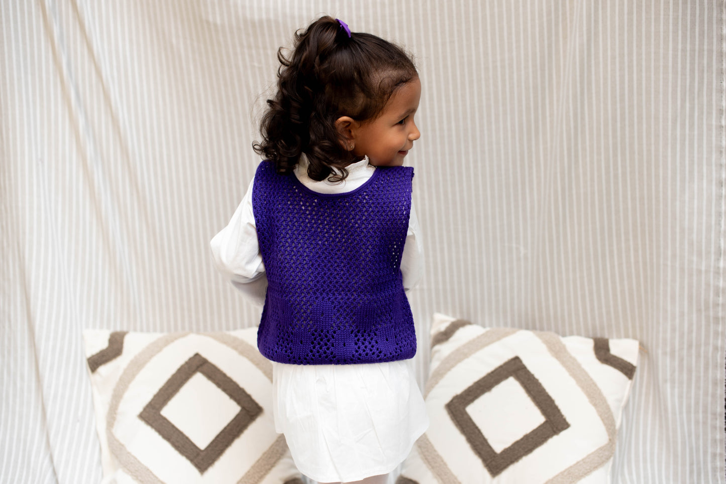 Knit Vest in Purple