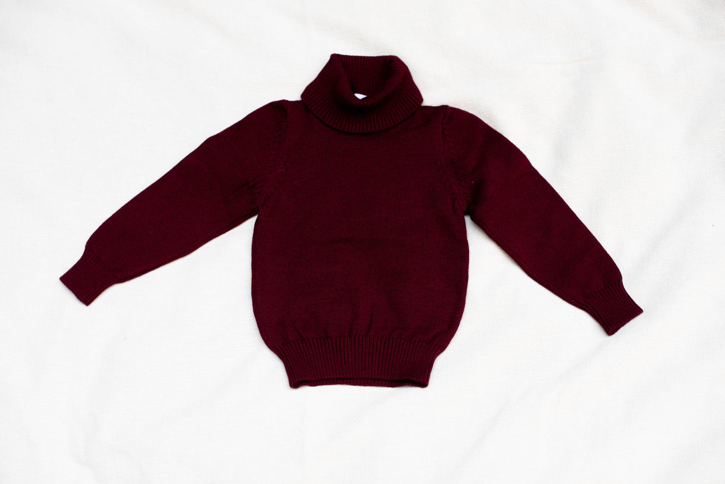 Little Girls' Turtle Neck in Burgundy