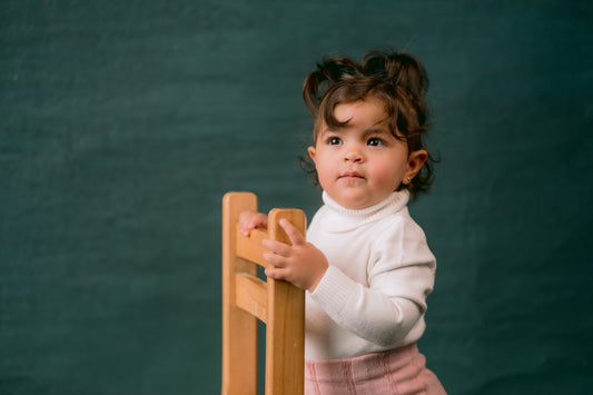 Little Girls' Turtle Neck in White