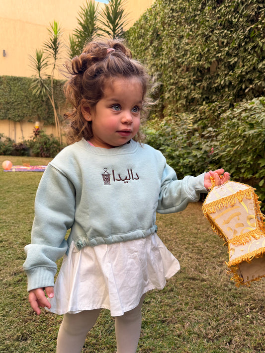 Sweatshirt Dress in Mint