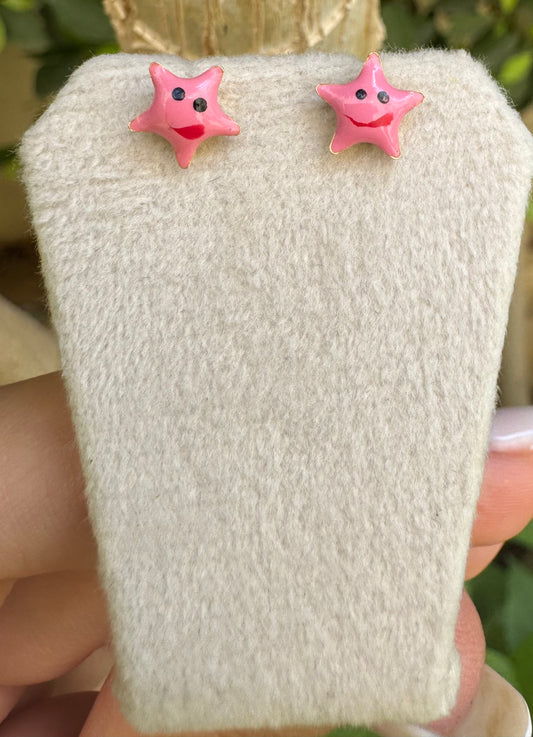 Pink Star Earrings