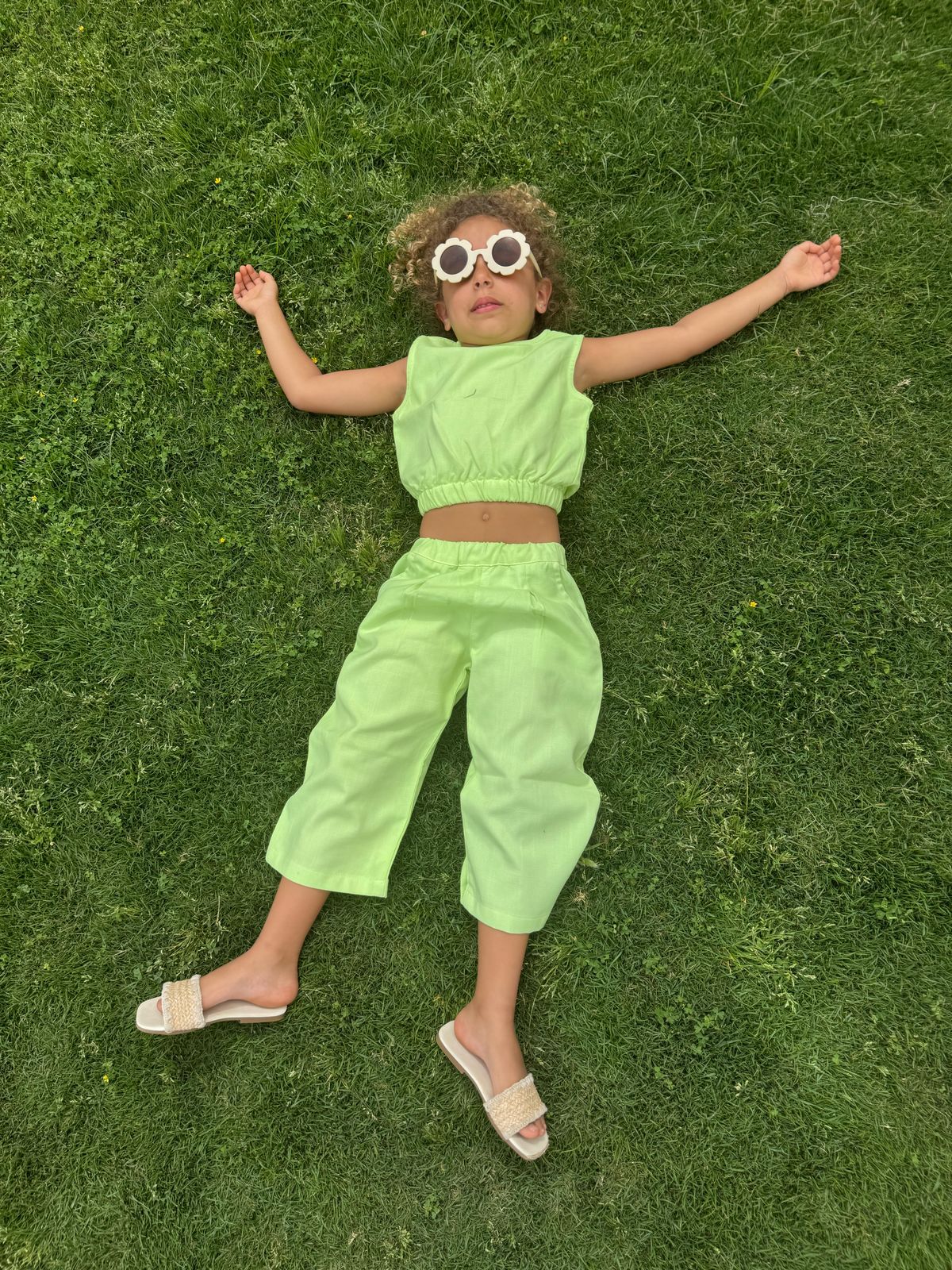 Cropped Linen Set in Mint