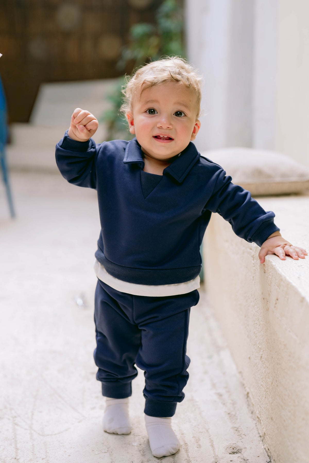 V Blue Cotton Set