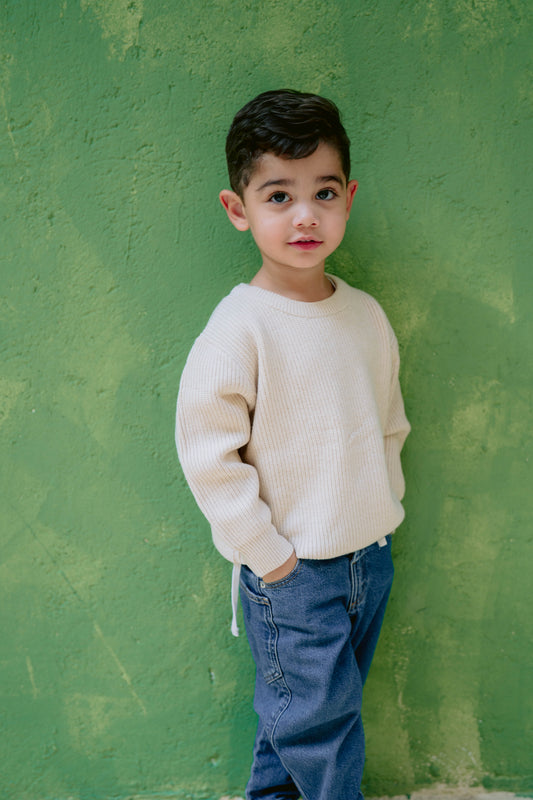 Unisex Beige Pullover
