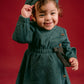 Dark Green Velvet Dress with Hat