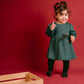 Dark Green Velvet Dress with Hat