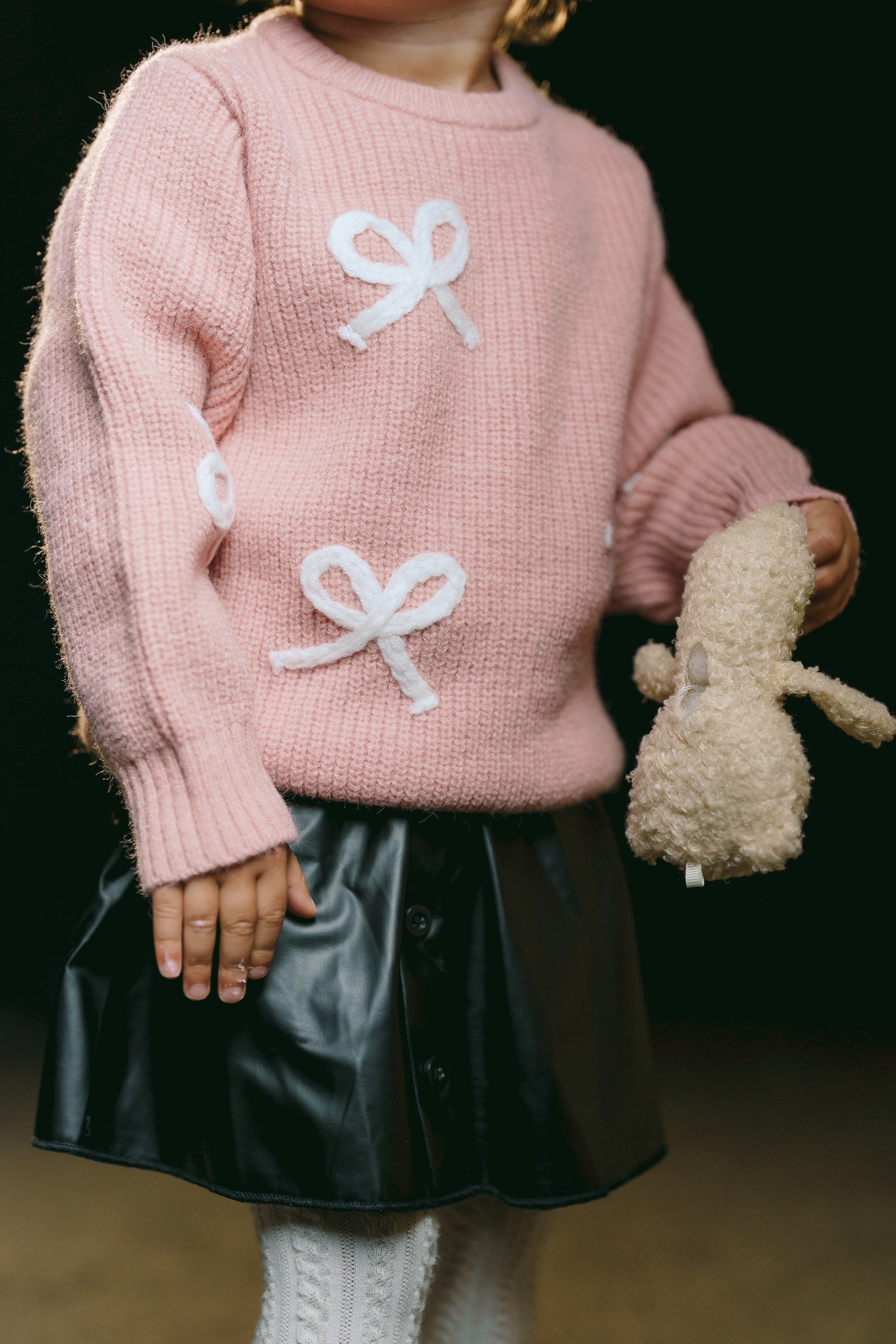 Pink Bow Knit Pullover