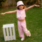 Cropped Linen Set in Light Pink