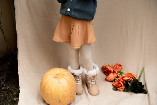 Wool Skirt in Pumpkin Orange