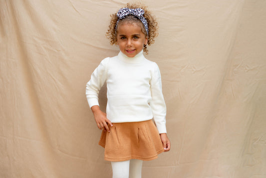 Little Girls' Turtle Neck in White