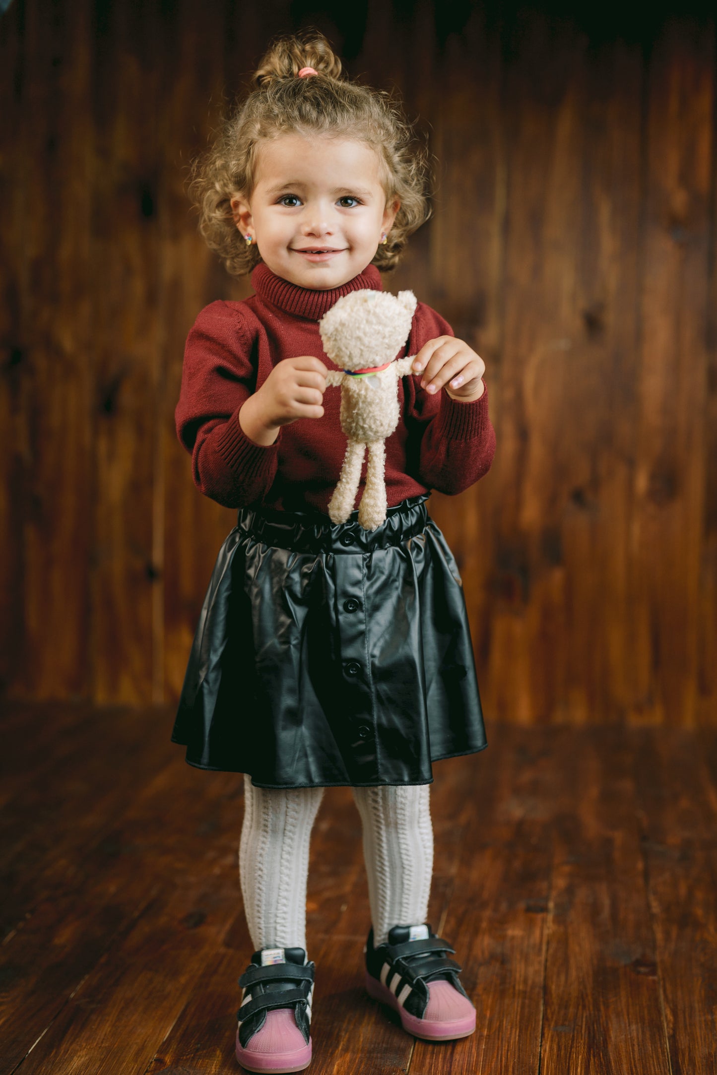 Little Girls' Turtle Neck in Burgundy