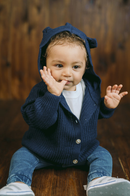 Blue Knit Cardigan