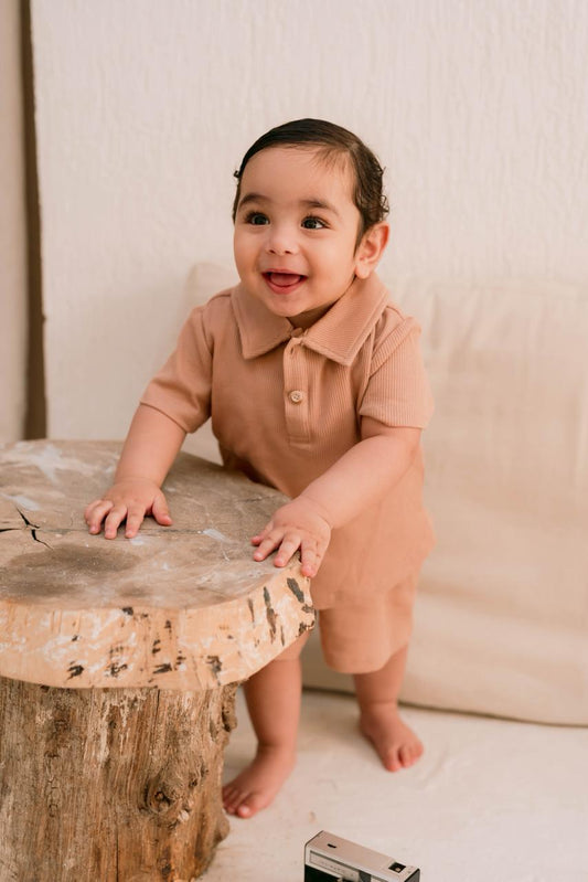 Brown Polo Cotton Set