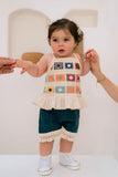 Crochet Top with Jeans Shorts