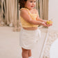 Embroidered White Skort