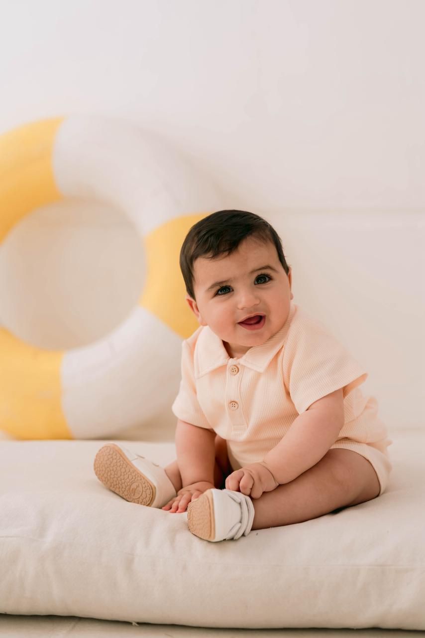 Beige Polo Cotton Set