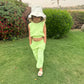 Cropped Linen Set in Mint