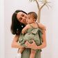 Mom Green Dress with Bow