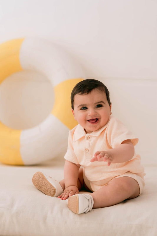 Beige Polo Cotton Set