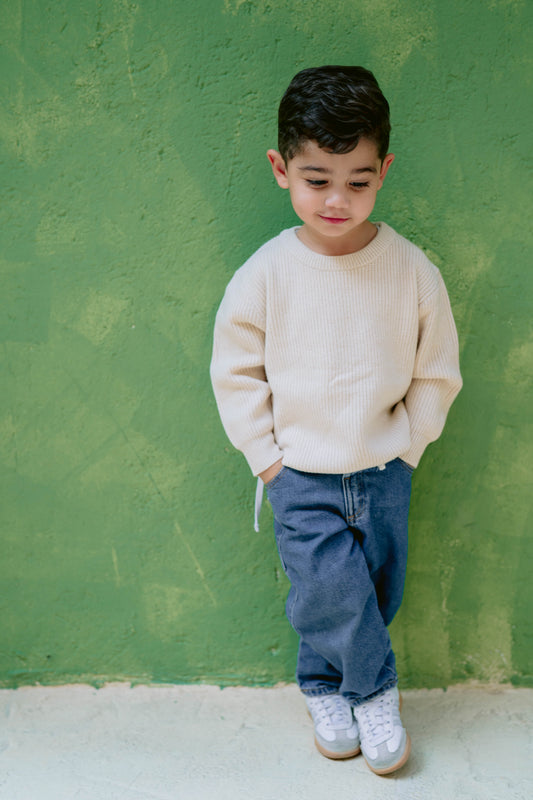 Unisex Beige Pullover