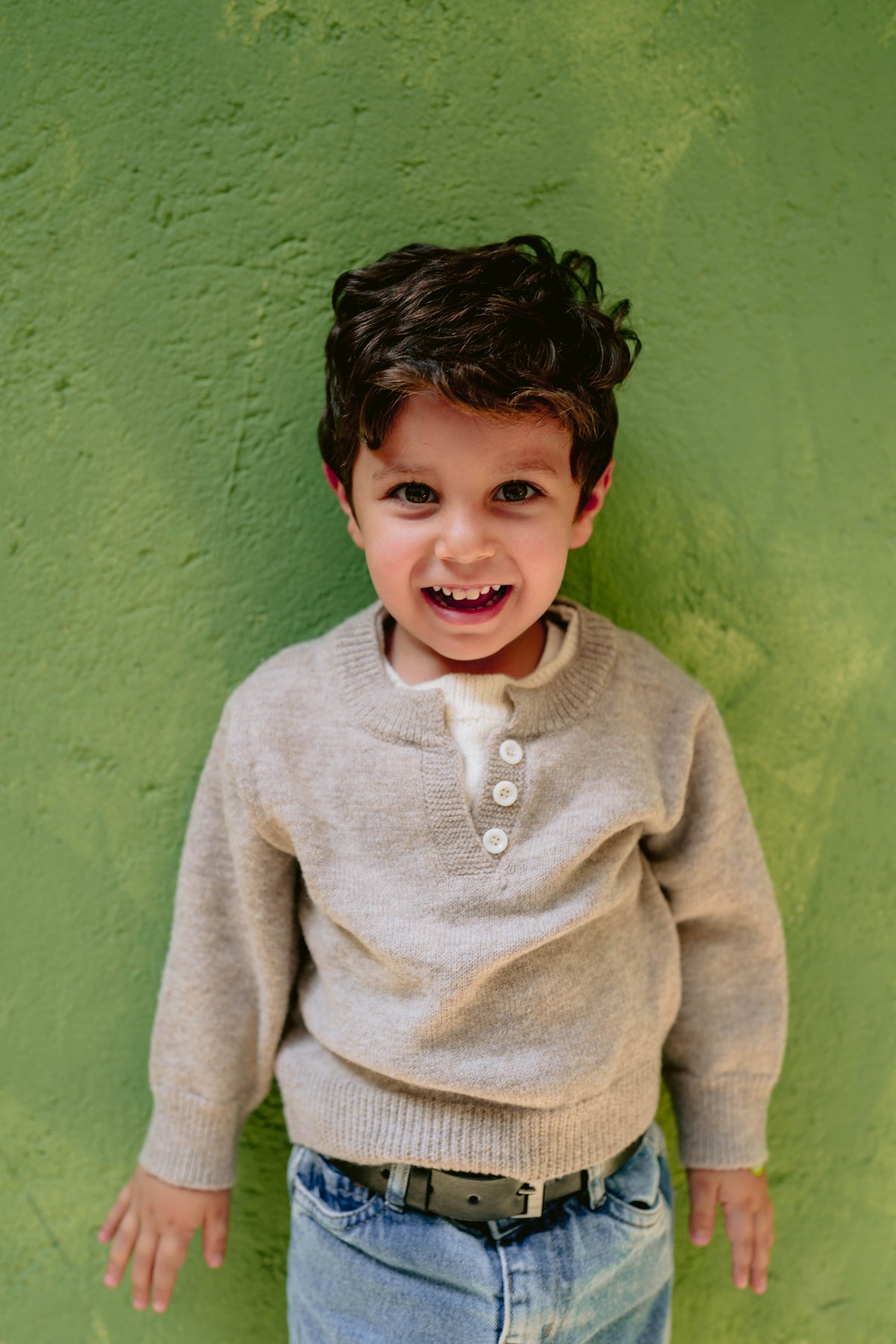 Camel button pullover